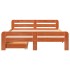 Cama sin colchón madera maciza de pino marrón cera 140x190