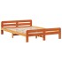 Cama sin colchón madera maciza de pino marrón cera 140x190