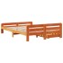 Cama sin colchón madera maciza de pino marrón cera 140x190