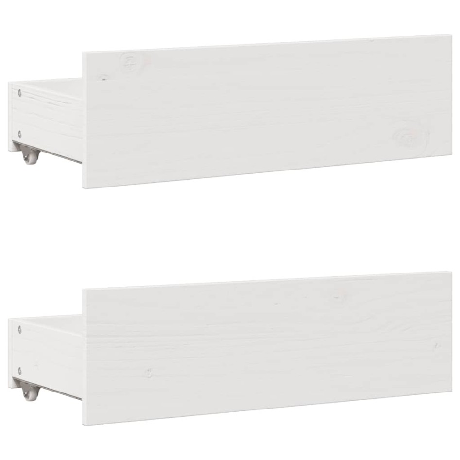 Cama sin colchón con cajones madera de pino blanco 90x200