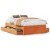 Cama sin colchón con cajones madera de pino marrón 135x190