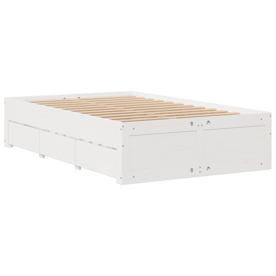 Cama sin colchón con cajones madera de pino blanco 120x190