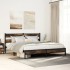 Estructura de cama sin colchón metal roble ahumado 180x200