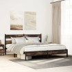 Estructura de cama sin colchón metal roble ahumado 180x200 cm