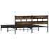 Estructura de cama sin colchón metal roble ahumado 180x200