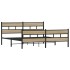 Estructura de cama sin colchón metal roble Sonoma 200x200