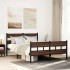 Estructura de cama sin colchón metal marrón roble 160x200