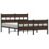 Estructura de cama sin colchón metal marrón roble 160x200