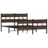 Estructura de cama sin colchón metal marrón roble 160x200