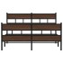 Estructura de cama sin colchón metal marrón roble 160x200