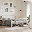 Estructura cama sin colchón con estribo metal blanco 140x200 cm