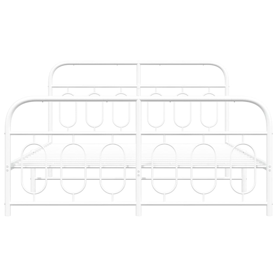 Estructura cama sin colchón con estribo metal blanco 140x200