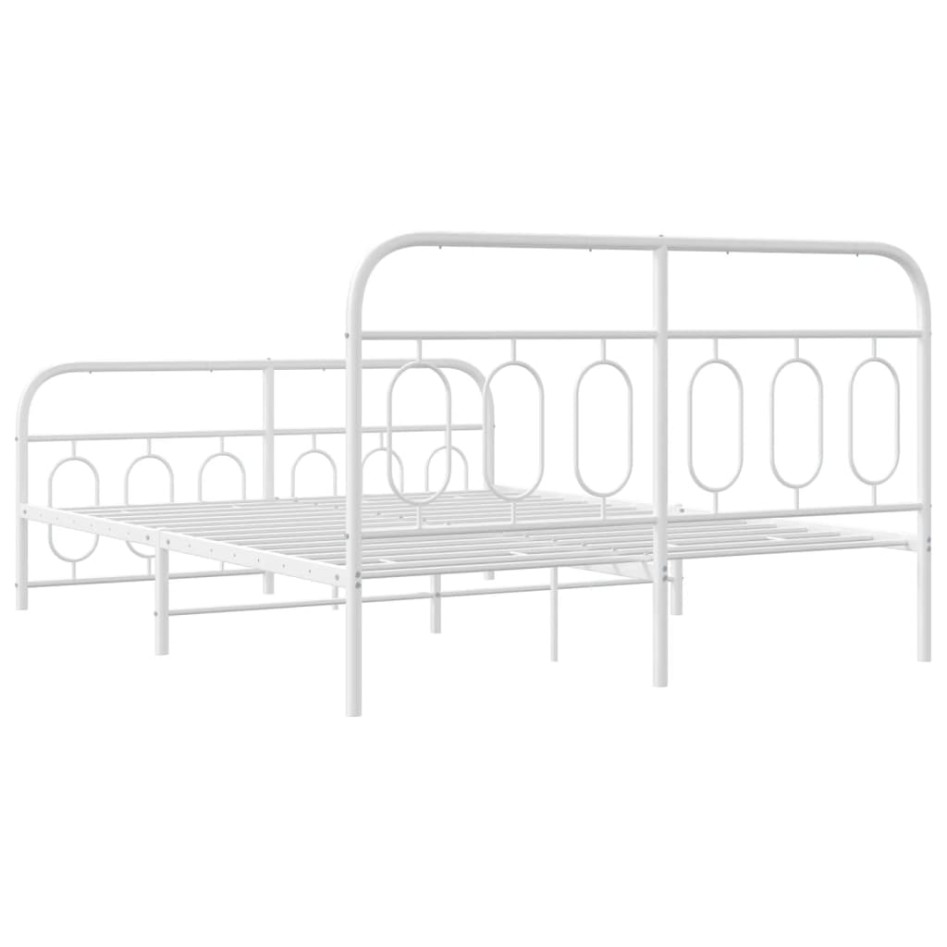 Estructura cama sin colchón con estribo metal blanco 140x200