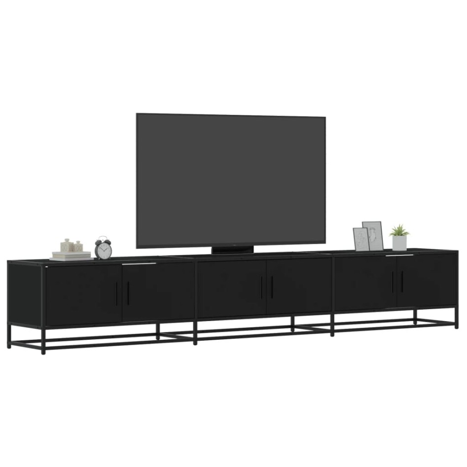 Mueble para TV madera de ingeniería negro 240x35x41