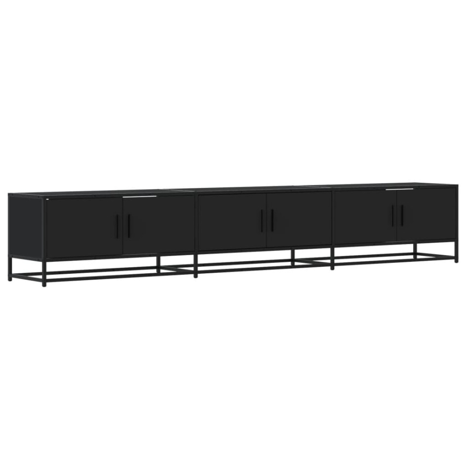 Mueble para TV madera de ingeniería negro 240x35x41