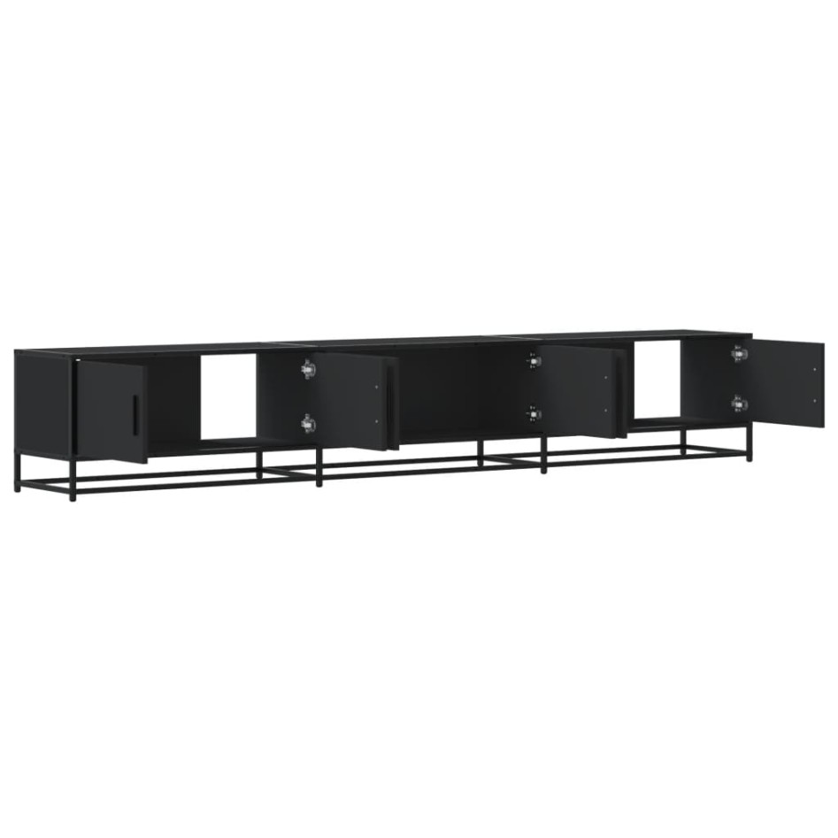 Mueble para TV madera de ingeniería negro 240x35x41
