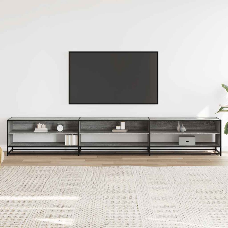 Mueble de TV madera de ingeniería gris Sonoma 270x40x46