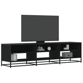 Mueble de TV madera de ingeniería negro 180x40x46