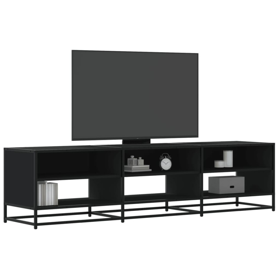 Mueble de TV madera de ingeniería negro 180x40x46