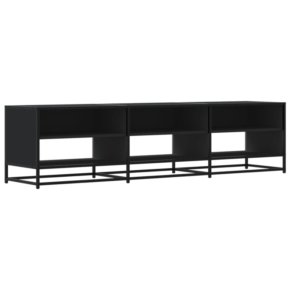 Mueble de TV madera de ingeniería negro 180x40x46