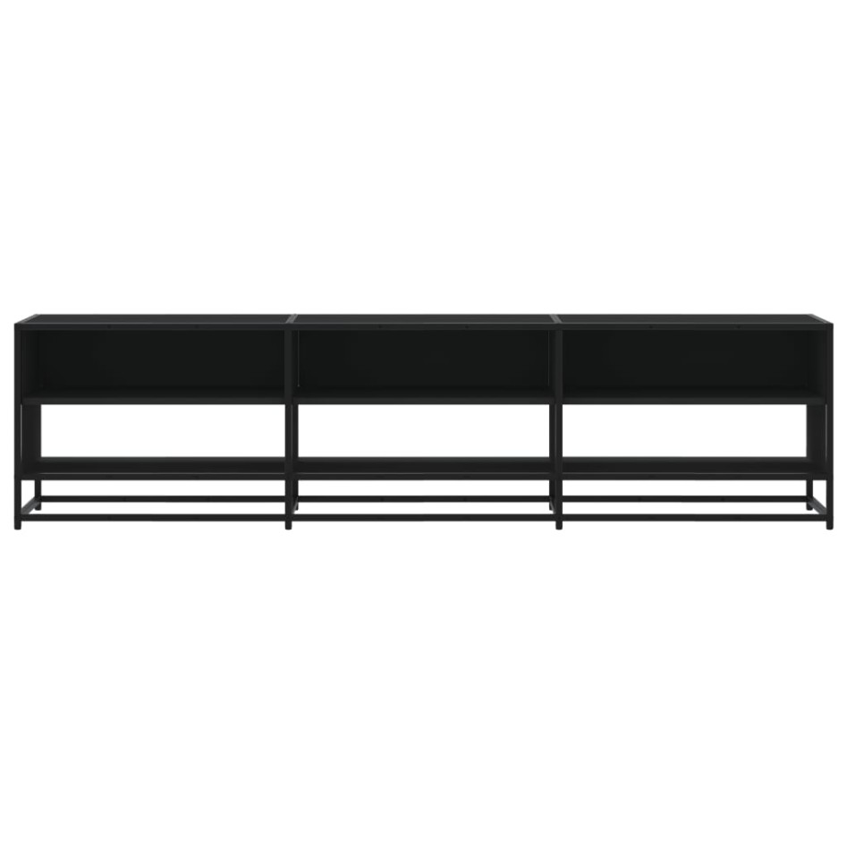 Mueble de TV madera de ingeniería negro 180x40x46