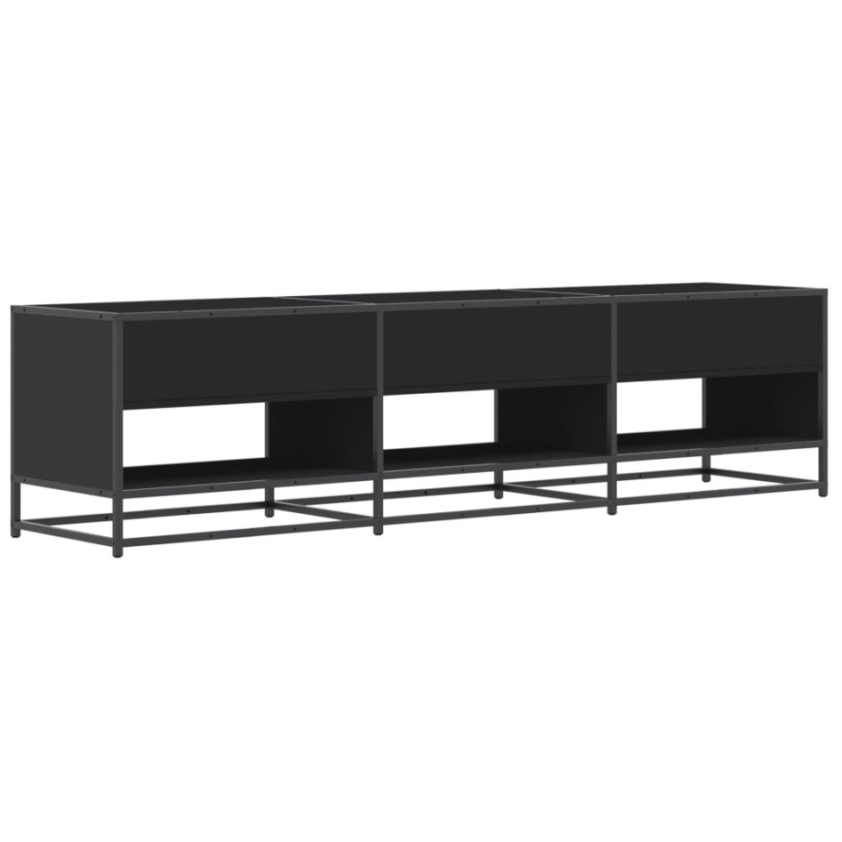 Mueble de TV madera de ingeniería negro 180x40x46