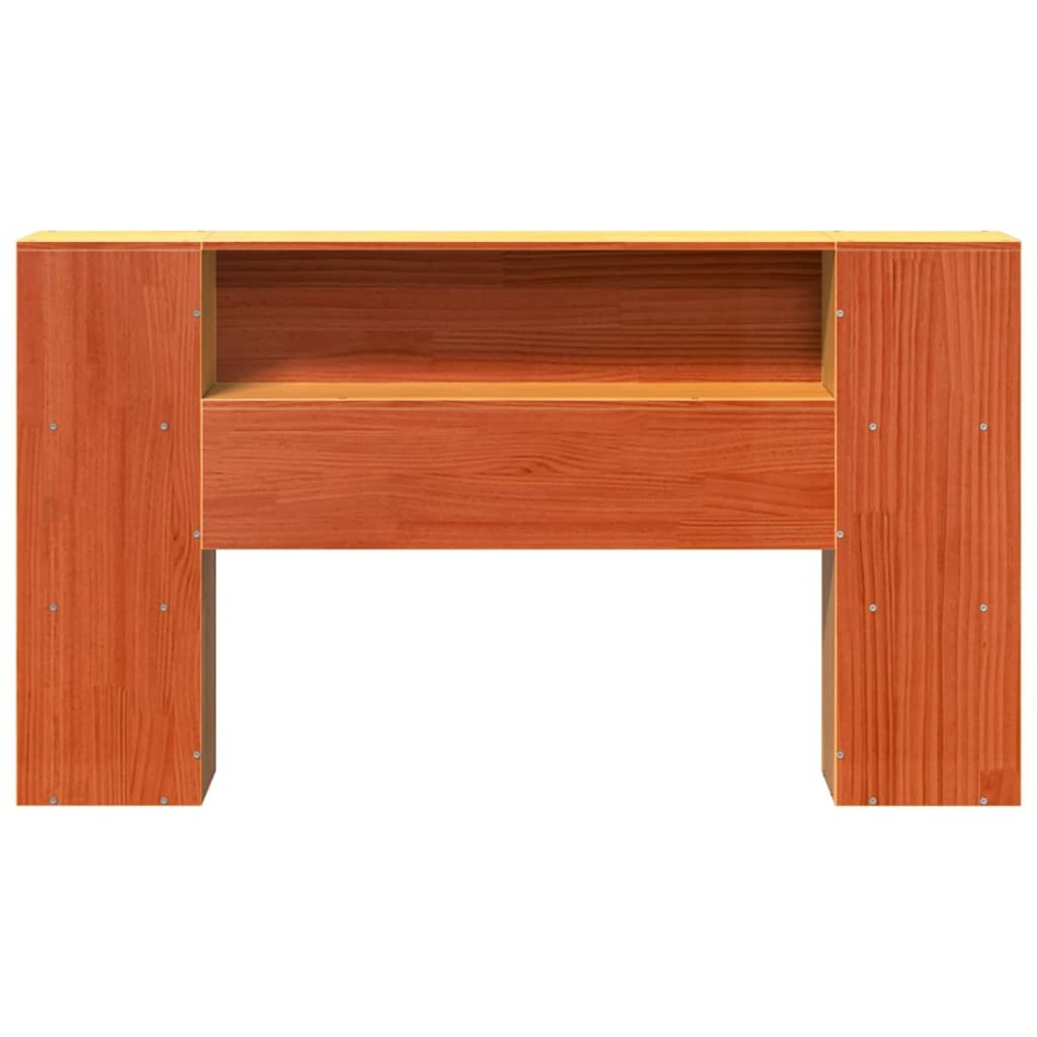 Cabecero de cama almacenaje madera maciza pino marrón 150