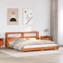 Cama sin colchón madera maciza de pino marrón cera 180x200