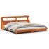 Cama sin colchón madera maciza de pino marrón cera 180x200