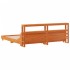 Cama sin colchón madera maciza de pino marrón cera 180x200