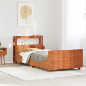 Estructura de cama sin colchón madera de pino marrón 90x200