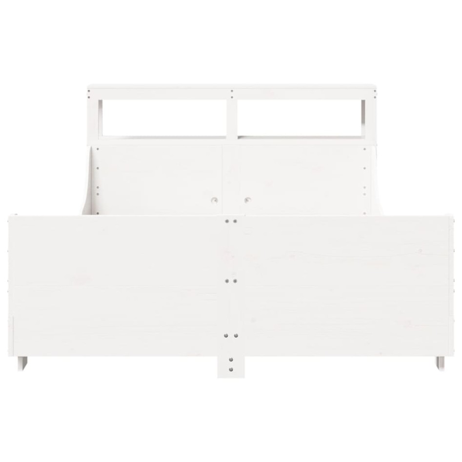 Estructura de cama sin colchón madera de pino blanca 140x190