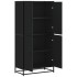 Aparador alto madera de ingeniería negro 68x35x139
