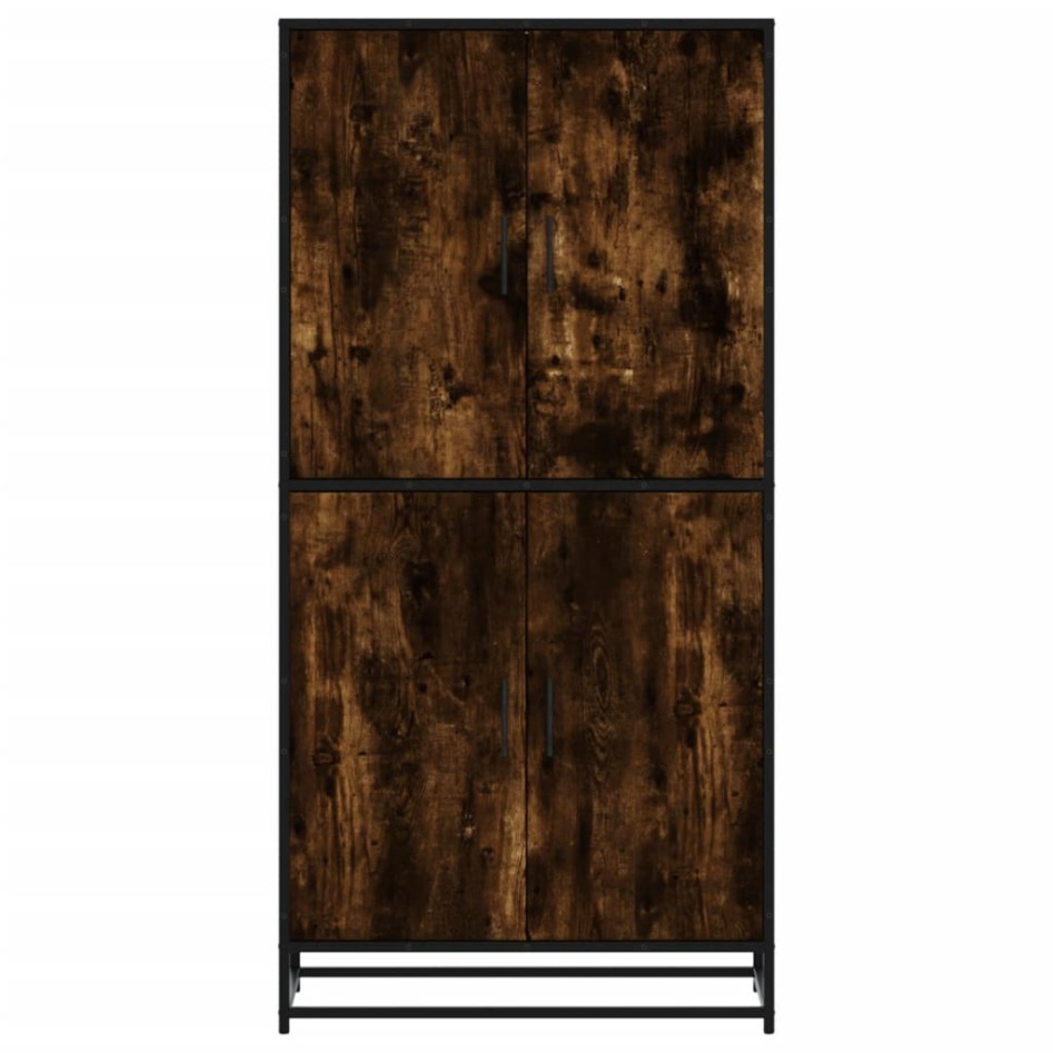 Aparador alto madera de ingeniería roble ahumado 68x35x139