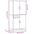 Aparador alto madera de ingeniería roble ahumado 68x35x139