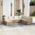 Set sofás de jardín 7 piezas y cojines ratán sintético
