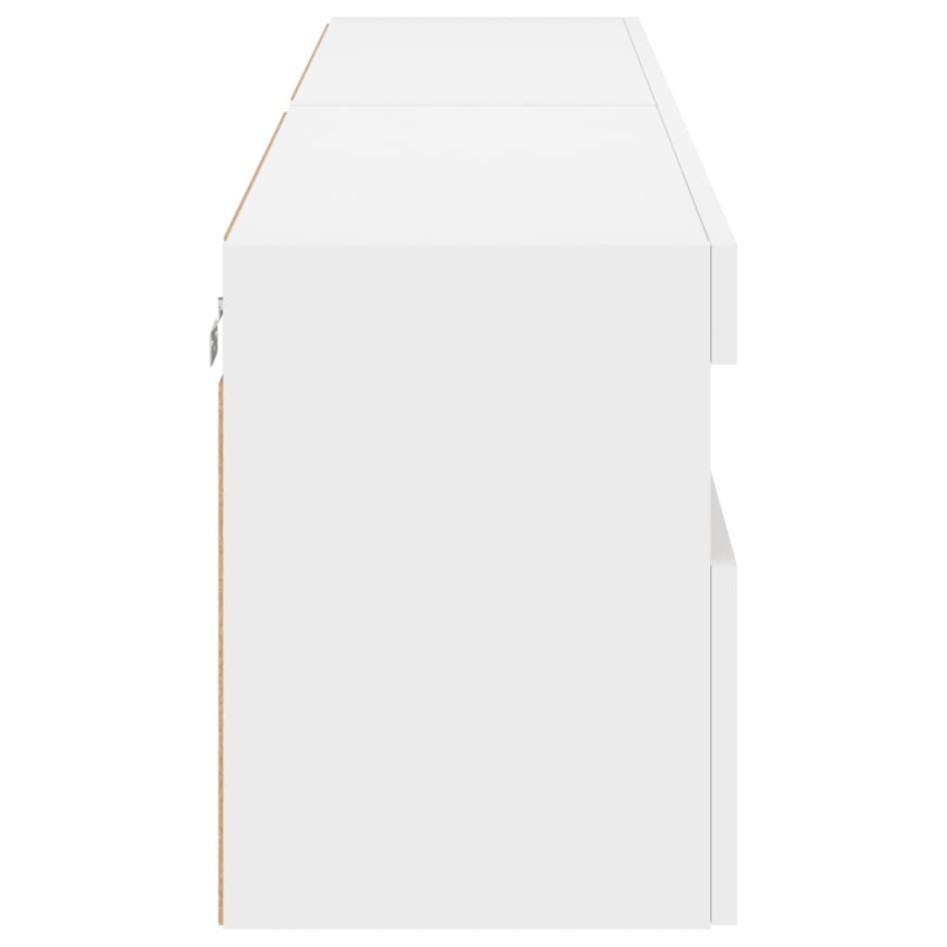 Muebles de TV de pared con luces LED 2 uds blanco 80x30x40