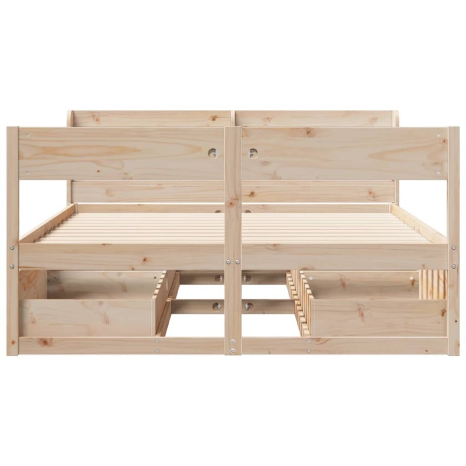 Estructura de cama sin colchón madera de pino blanco 150x200