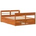Cama sin colchón madera maciza de pino marrón cera 120x200