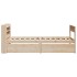 Estructura de cama sin colchón madera maciza pino 75x190