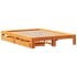 Cama sin colchón madera maciza pino marrón cera 150x200