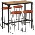Set de mesa alta y taburetes 5 pzas madera maciza mango y