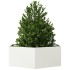Jardinera hexagonal acero blanco 138x120x45