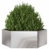 Jardinera hexagonal de acero inoxidable 138x120x45