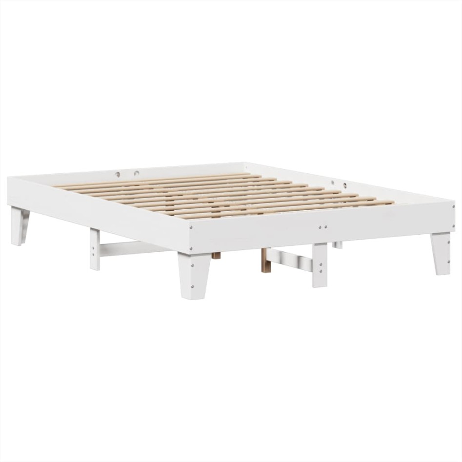 Estructura de cama sin colchón madera maciza de pino 160x200