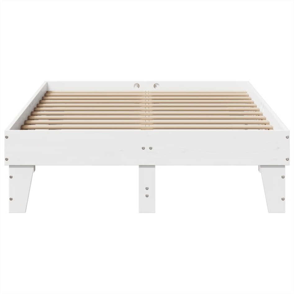 Estructura de cama sin colchón madera de pino blanca 120x200