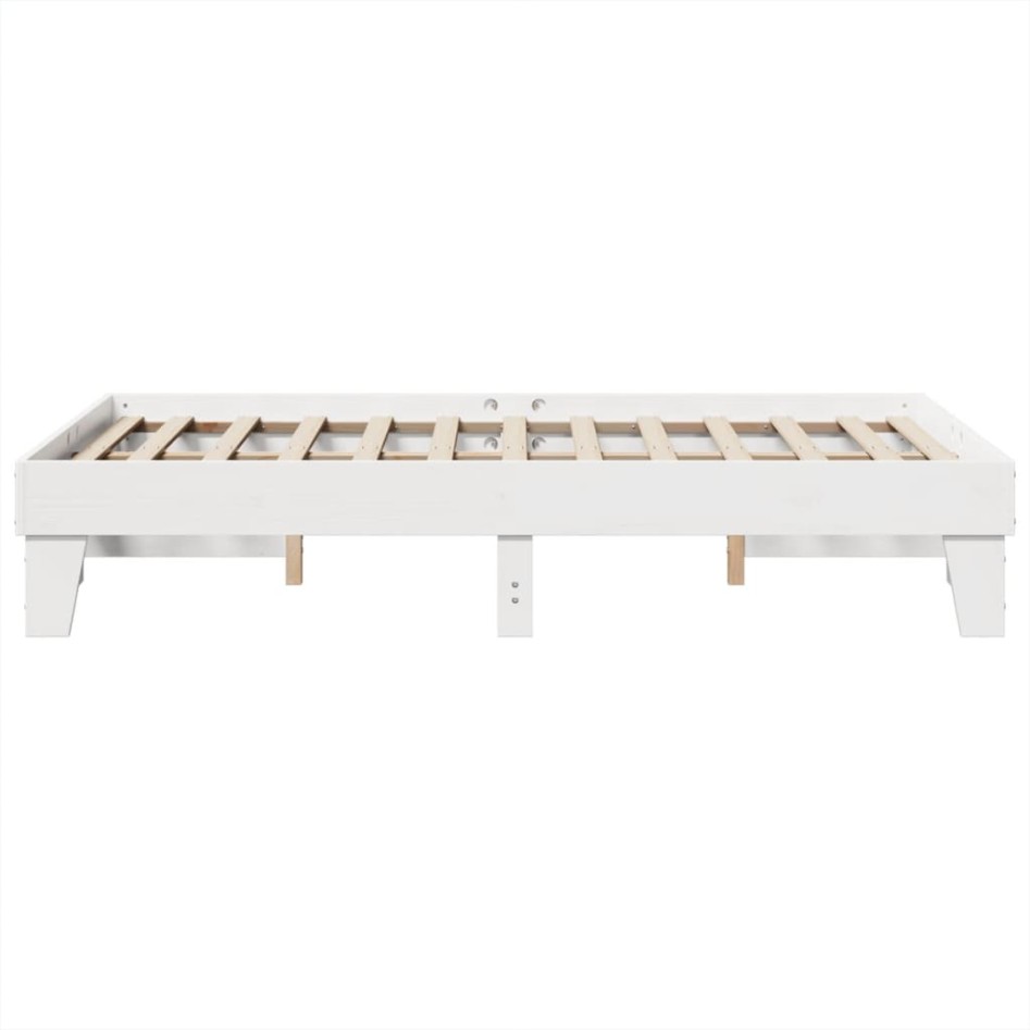 Estructura de cama sin colchón madera de pino blanca 120x200