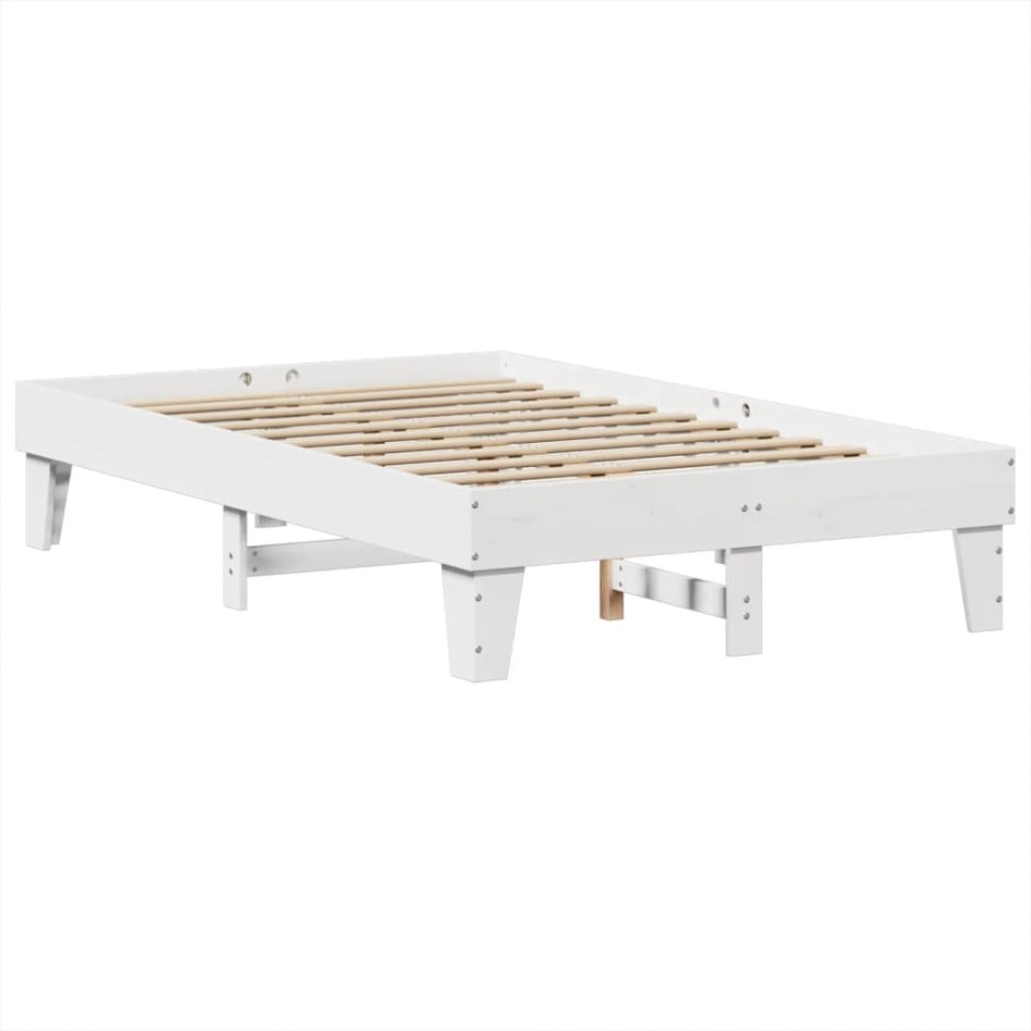 Estructura de cama sin colchón madera de pino blanca 120x200