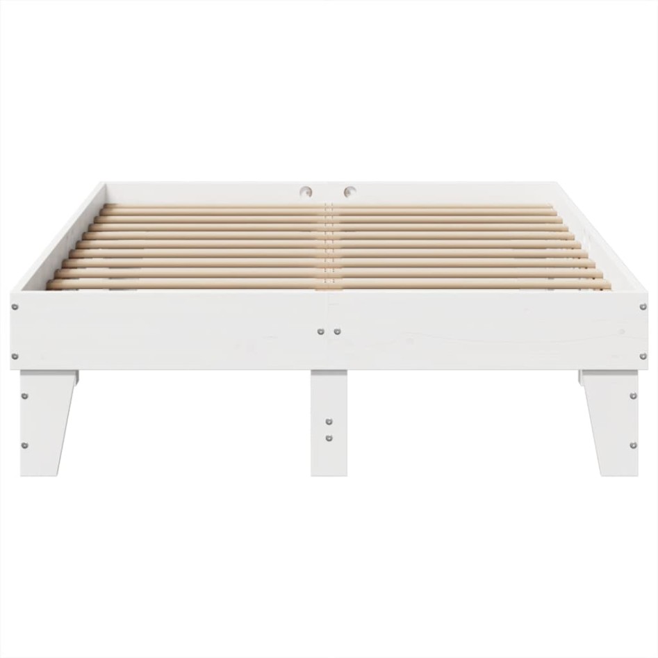 Estructura de cama sin colchón madera de pino blanco 135x190