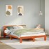 Cama sin colchón madera maciza de pino marrón cera 140x200